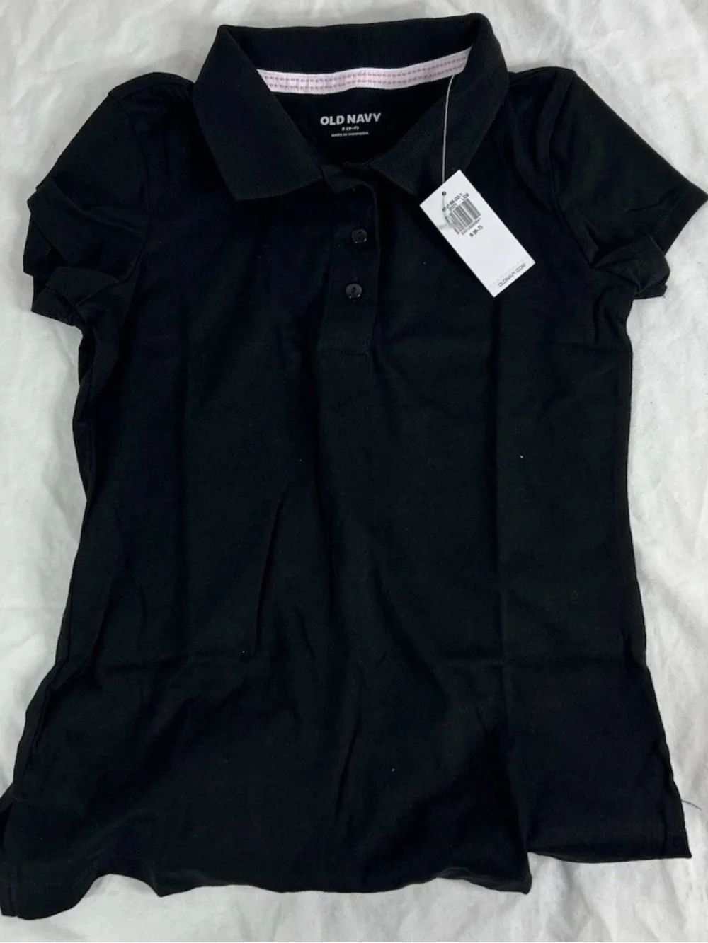 3-Old Navy Polo Shirt Girls, Black Short Sleeve, School Uniform, Small 6-7
